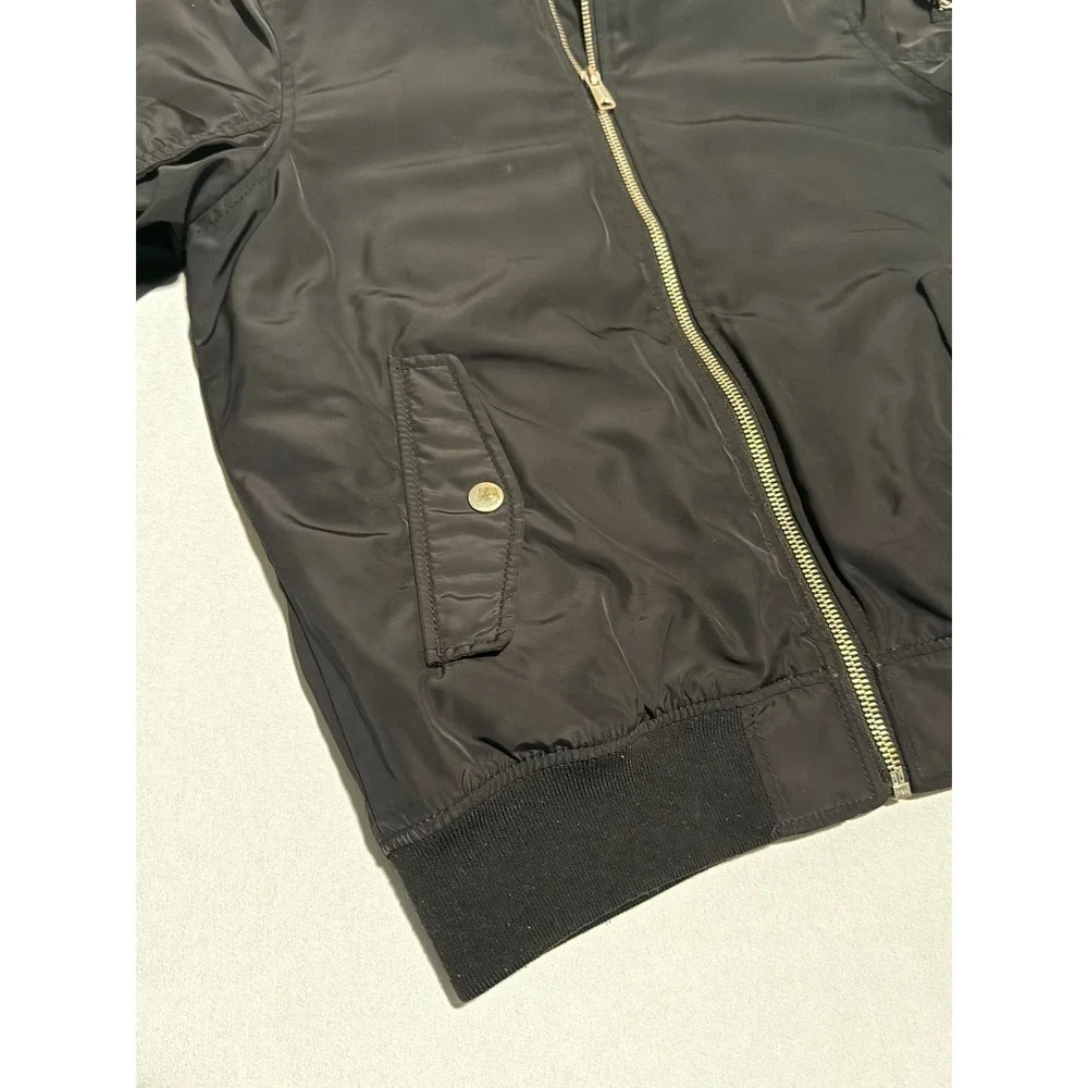 HM Kids Black Bomber Jacket Full Zip Utility Flight Jacket Size 11-12Y